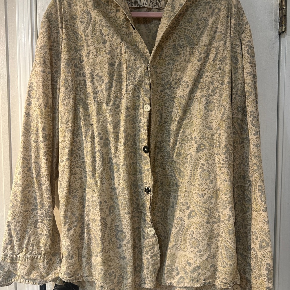 Magnolia Pearl Paisley Blazer - Cream and Gray